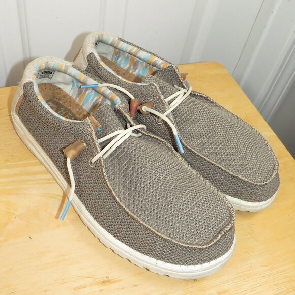 Hey Dude Men's Wally Stretch Knit Walnut Brown Shoes Men's Size 12 - Picture 2 of 7